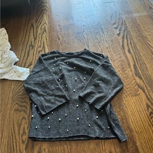 Zara Charcoal Top with Pearl Details